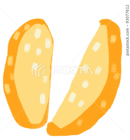 fries potatoes breakfast food set elements hand drawn doodle minimal style pastel color illustration 93077612