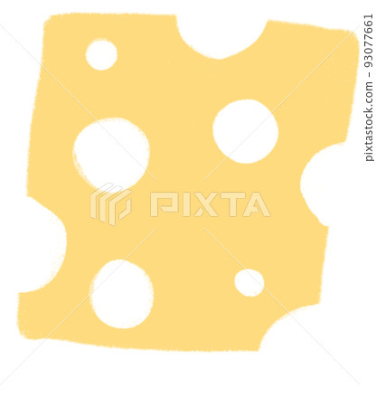 Cheese breakfast food set elements hand drawn doodle minimal style pastel color illustration 93077661