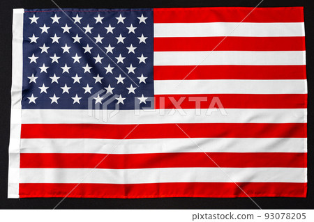 USA national flag on black background top view USA national flag on black background top view 93078205