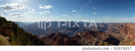 Desert Rocky Mountain American Landscape. Cloudy Sunny Sky. 93078957