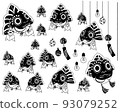 Hand drawn illustration of goldfish Nebuta - line drawing 93079252