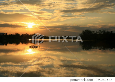 Beautiful sunset scenic at Bang Pakong river, Chachoengsao Beautiful sunset scenic at Bang Pakong river, Chachoengsao 93080322