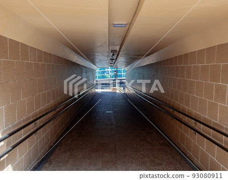Underpass tunnel. Light at the end of the underpass tunnel Underpass tunnel. Light at the end of the underpass tunnel 93080911