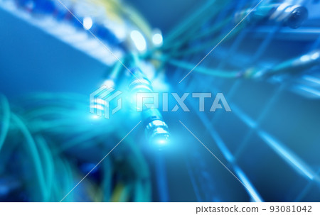 Modern high tech internet data center room. 93081042