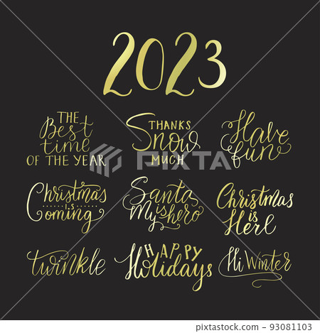 Christmas lettering set typography 93081103