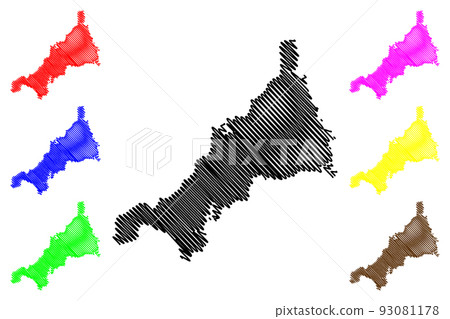 Cornwall map vector 93081178