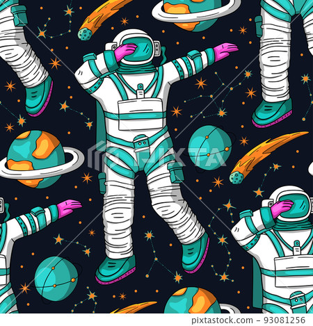 Astronaut seamless space vector pattern Astronaut seamless space vector pattern 93081256
