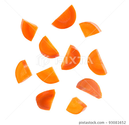 Cut fresh ripe carrot on white background 93081652