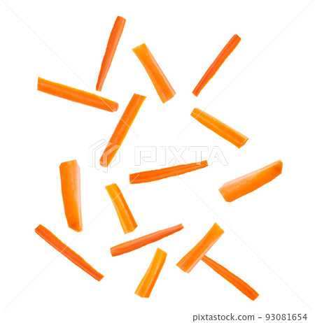Cut fresh ripe carrot on white background Cut fresh ripe carrot on white background 93081654