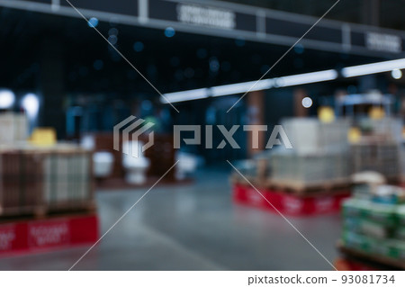 Blurred view of products on display in shopping mall. Bokeh effect Blurred view of products on display in shopping mall. Bokeh effect 93081734