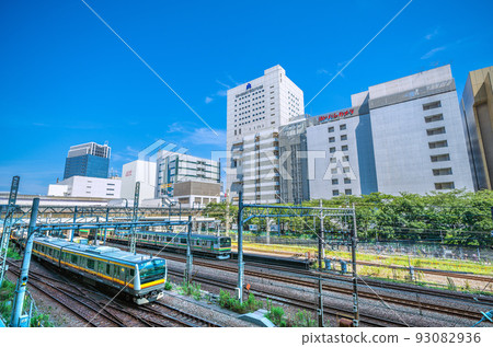 Kawasaki Cityscape in Japan View of Kawasaki Station, Kawasaki Nikko Hotel, Le Front Kawasaki, etc. 93082936