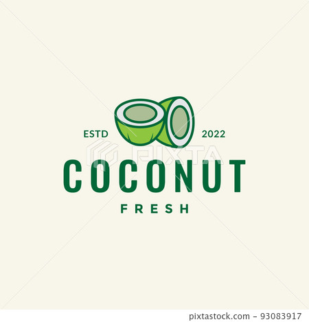 green fresh coconut cream logo design 93083917