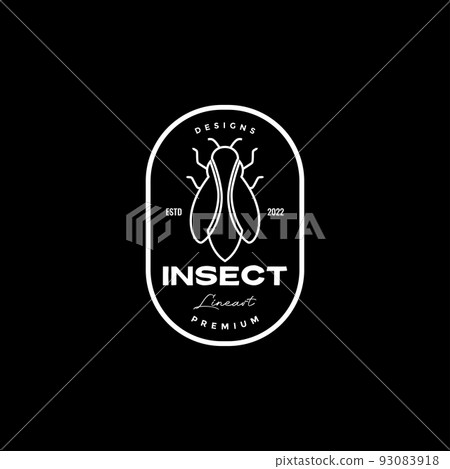 lines art insect fly badge logo design 93083918