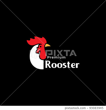 head rooster minimalist logo design 93083945