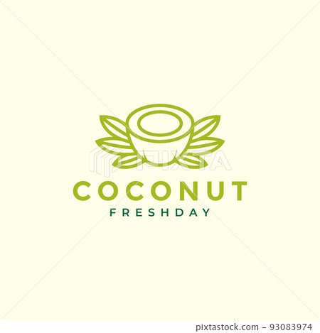 green young coconut fresh minimal logo design 93083974