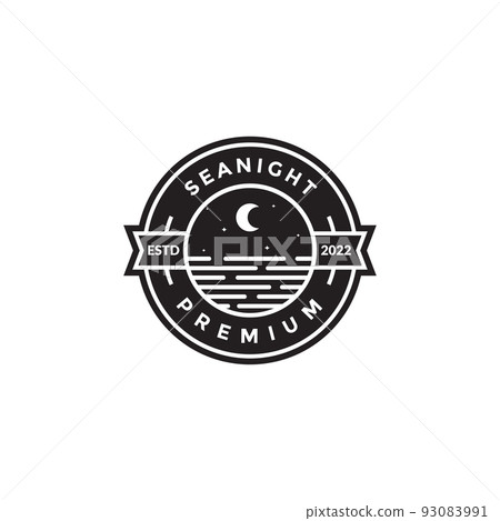 night sea and crescent badge logo 93083991