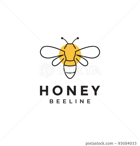honey bee modern lines logo design 93084033