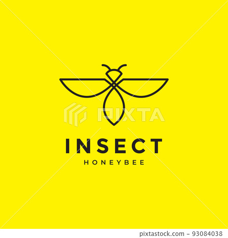 geometric bee lines logo design 93084038