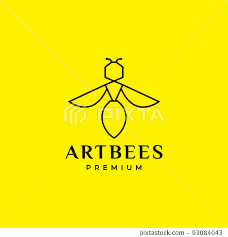 minimalist art bee line modern logo design minimalist art bee line modern logo design 93084043