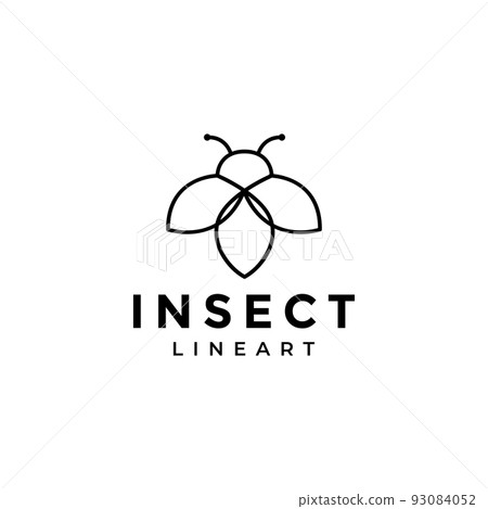 line geometric bug insect logo design 93084052