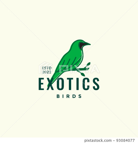 Greater green leafbird logo design 93084077