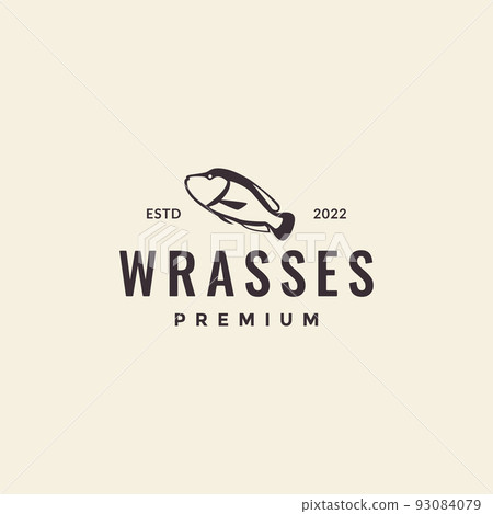 wrasses fish vintage logo design wrasses fish vintage logo design 93084079