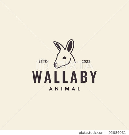 head wallaby vintage logo design head wallaby vintage logo design 93084081
