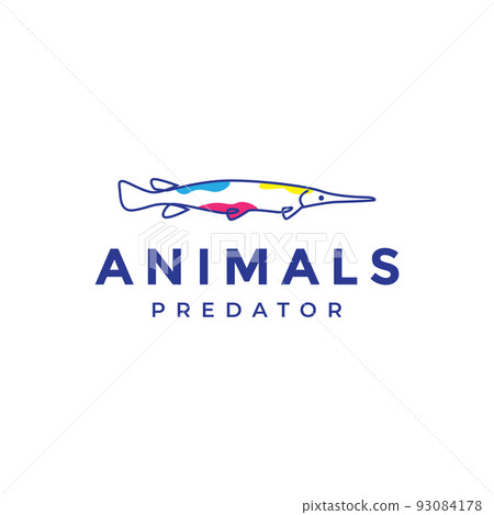 longnose gar abstract fish logo 93084178