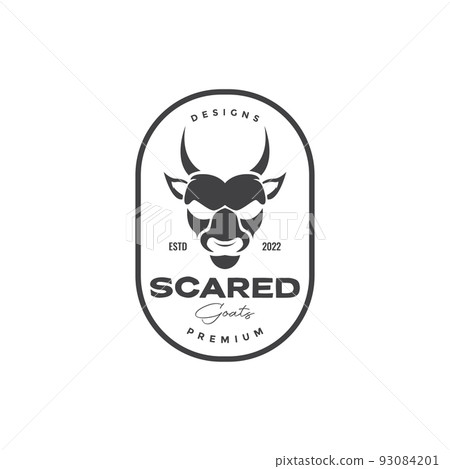 head goat badge vintage logo 93084201