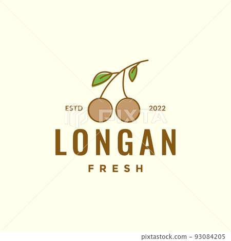 colored longan fruit minimal logo 93084205