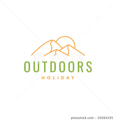 line mountain with sun minimal logo line mountain with sun minimal logo 93084295