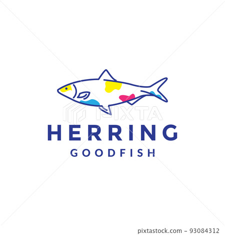 animal fish herring abstract logo design 93084312