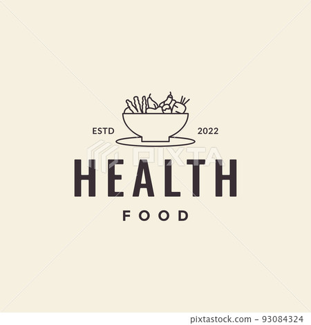 bowl with health vegetables hipster logo 93084324