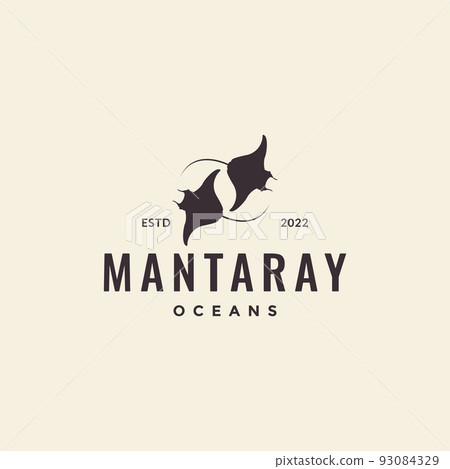 vintage manta ray fish swimming logo vintage manta ray fish swimming logo 93084329