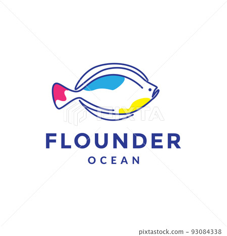 flounder fish abstract logo design flounder fish abstract logo design 93084338
