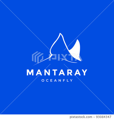 minimal fish manta ray modern logo design minimal fish manta ray modern logo design 93084347