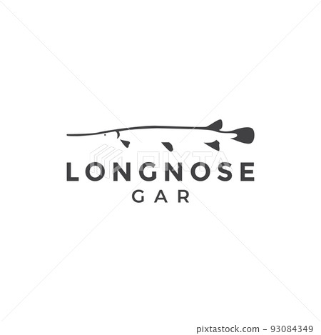 fish longnose gar minimal logo design 93084349