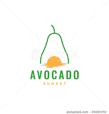 fruit avocado with sunset logo design fruit avocado with sunset logo design 93084350