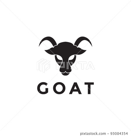 head goat minimal logo design 93084354