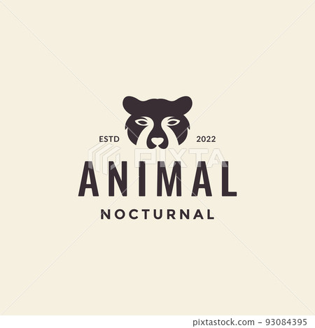 head raccoon hipster vintage logo 93084395