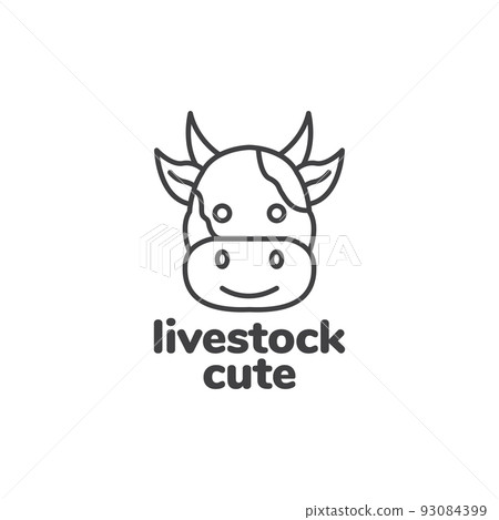 cute cartoon face cow logo design cute cartoon face cow logo design 93084399