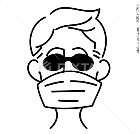 戴墨鏡和麵具的年輕白種人男子 93084760