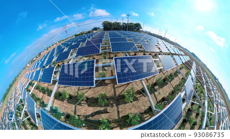 太陽能光伏發電SDGs全景拍攝縮影和行星拍攝 太陽能光伏發電SDGs全景拍攝縮影和行星拍攝 93086735