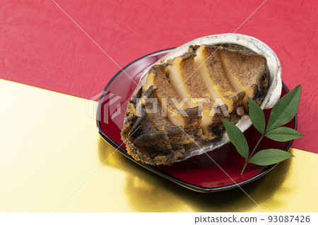 年貨5_清酒蒸鮑魚_背景紅金 93087426