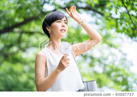 無袖女電風扇帶方便電風扇 女商人 商人 93087737