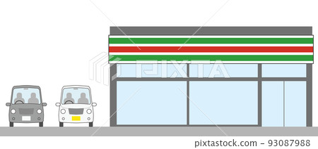 商店和汽車 93087988