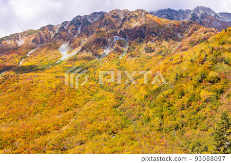 The view from the Kurobedaira Panorama Terrace on the Tateyama Kurobe Alpine Route in autumn The view from the Kurobedaira Panorama Terrace on the Tateyama Kurobe Alpine Route in autumn 93088097