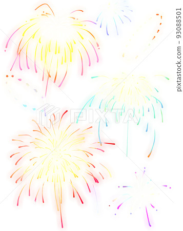 Illustration set without fireworks background 93088501