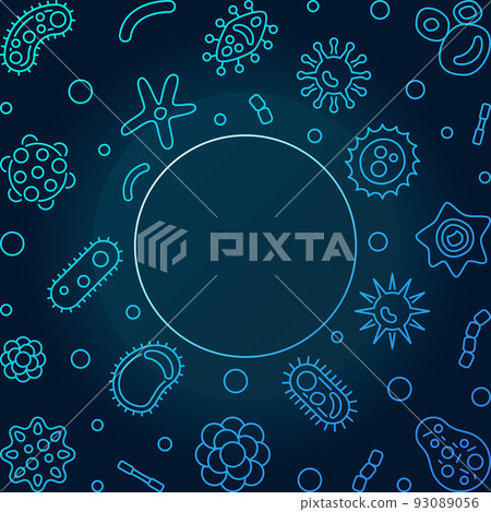 Pathogen square blue frame. Vector illustration in line style 93089056