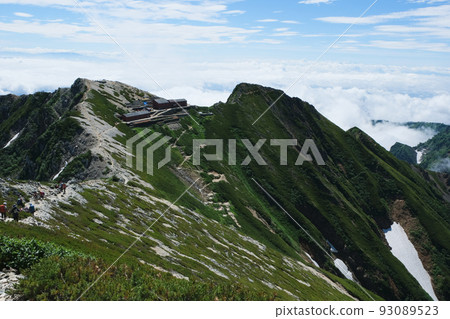 唐松山。北阿爾卑斯山的絕景步道。日本的雄偉自然 93089523